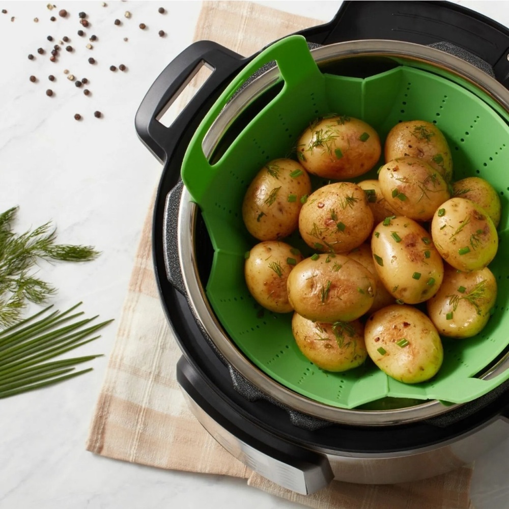 Instant Pot l 6 and 8 Quart Compatible Green Silicone Vegetable Steamer Basket